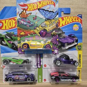 Hot Wheels Lot Of 5 Gender Neutral Cars. 2025 Mainline
